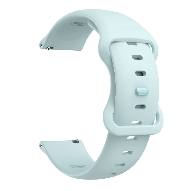 22mm For Samsung Galaxy Watch Active 3 45mm Butterfly Buckle Silicone Watch Band(Light Blue) - Watch Bands by buy2fix | Online Shopping UK | buy2fix