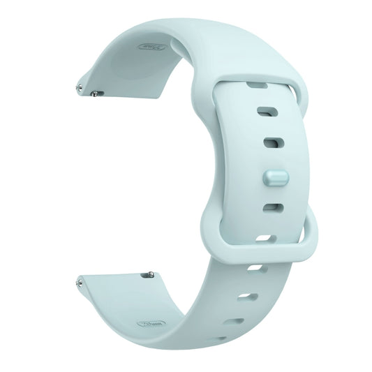 22mm For Samsung Galaxy Watch Active 3 45mm Butterfly Buckle Silicone Watch Band(Light Blue) - Watch Bands by buy2fix | Online Shopping UK | buy2fix
