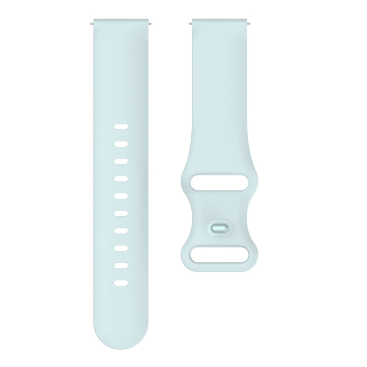 22mm For Samsung Galaxy Watch Active 3 45mm Butterfly Buckle Silicone Watch Band(Light Blue) - Watch Bands by buy2fix | Online Shopping UK | buy2fix