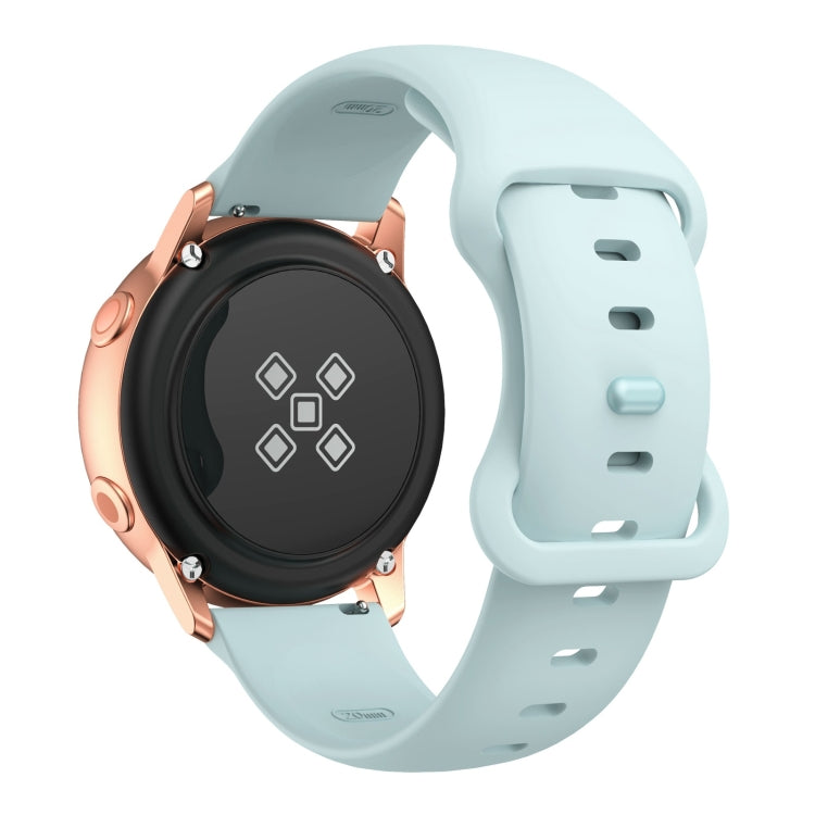 22mm For Samsung Galaxy Watch Active 3 45mm Butterfly Buckle Silicone Watch Band(Light Blue) - Watch Bands by buy2fix | Online Shopping UK | buy2fix
