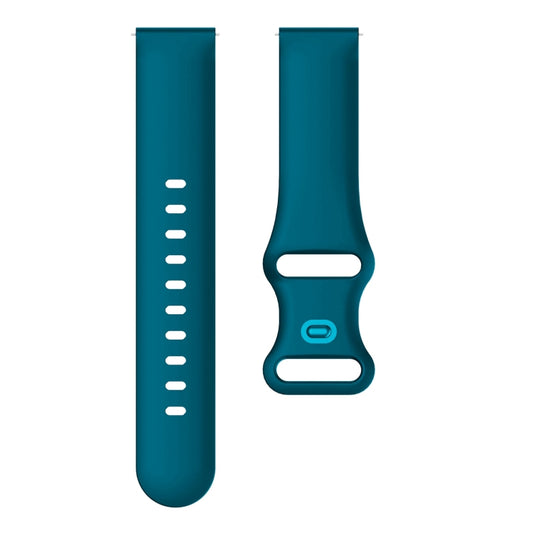 22mm For Samsung Galaxy Watch Active 3 45mm Butterfly Buckle Silicone Watch Band(Dark Green) - Watch Bands by buy2fix | Online Shopping UK | buy2fix