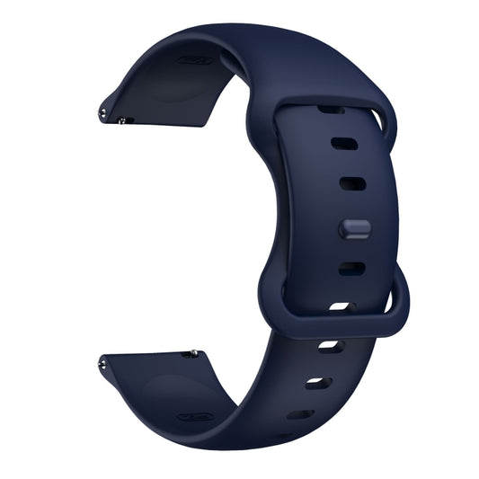 22mm For Samsung Galaxy Watch Active 3 45mm Butterfly Buckle Silicone Watch Band(Midnight Blue) - Watch Bands by buy2fix | Online Shopping UK | buy2fix