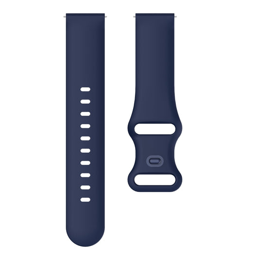 22mm For Samsung Galaxy Watch Active 3 45mm Butterfly Buckle Silicone Watch Band(Midnight Blue) - Watch Bands by buy2fix | Online Shopping UK | buy2fix