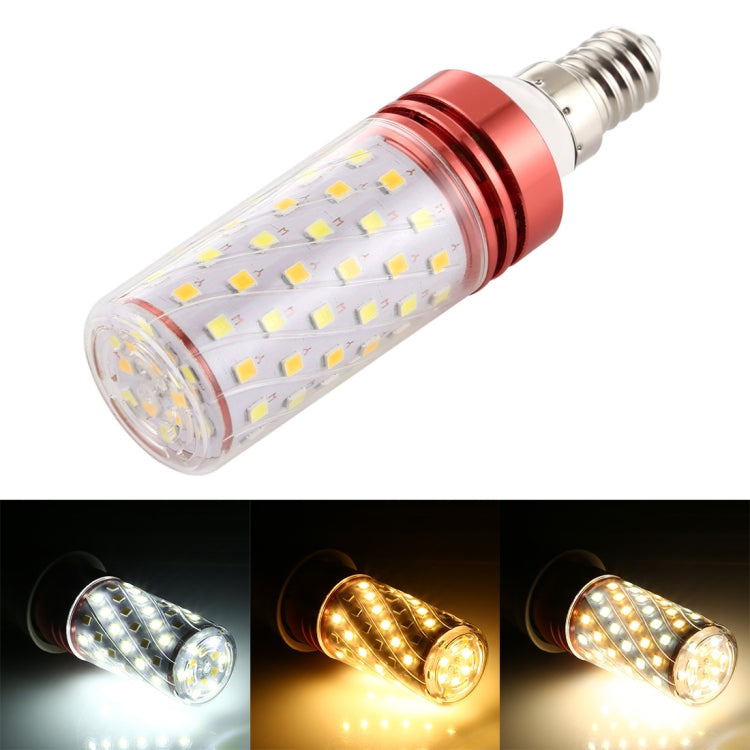 E14 16W 700LM 84LEDs Three-Color Dimming Corn Light Bulb SMD 2835 by buy2fix