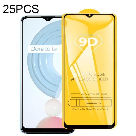 For OPPO Realme C21 / C31 25 PCS 9D Full Glue Full Screen Tempered Glass Film - Realme Tempered Glass by buy2fix | Online Shopping UK | buy2fix