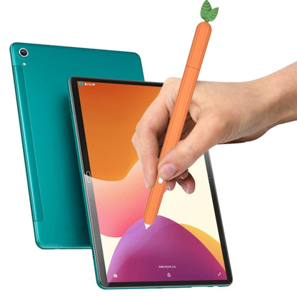 For Samsung Galaxy Tab S6 Lite P610 / P615 Fruit and Vegetable Shape Stylus Silicone Protective Case(Peach) - Pencil Accessories by buy2fix | Online Shopping UK | buy2fix
