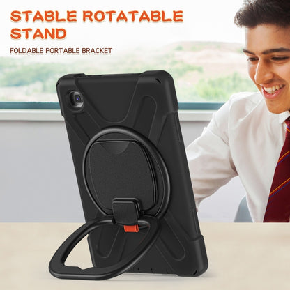 For Samsung Galaxy Tab A7 Lite T220 / T225 Silicone + PC Protective Case with Holder & Shoulder Strap(Black) - Tab A7 Lite T220 / T225 by buy2fix | Online Shopping UK | buy2fix