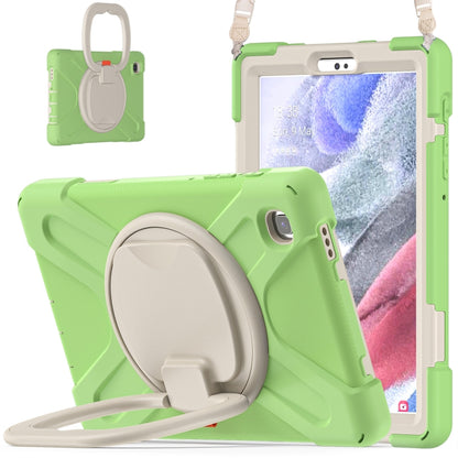 For Samsung Galaxy Tab A7 Lite T220 / T225 Silicone + PC Protective Case with Holder & Shoulder Strap(Matcha Green) - Tab A7 Lite T220 / T225 by buy2fix | Online Shopping UK | buy2fix