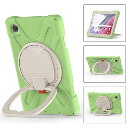 For Samsung Galaxy Tab A7 Lite T220 / T225 Silicone + PC Protective Case with Holder & Shoulder Strap(Matcha Green) - Tab A7 Lite T220 / T225 by buy2fix | Online Shopping UK | buy2fix