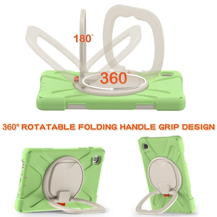 For Samsung Galaxy Tab A7 Lite T220 / T225 Silicone + PC Protective Case with Holder & Shoulder Strap(Matcha Green) - Tab A7 Lite T220 / T225 by buy2fix | Online Shopping UK | buy2fix