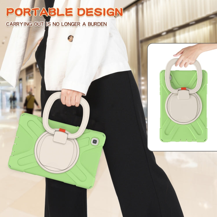 For Samsung Galaxy Tab A7 Lite T220 / T225 Silicone + PC Protective Case with Holder & Shoulder Strap(Matcha Green) - Tab A7 Lite T220 / T225 by buy2fix | Online Shopping UK | buy2fix