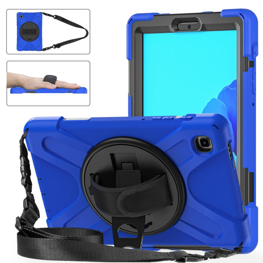 For Samsung Galaxy Tab A7 Lite T220 / T225 Silicone + PC Protective Case with Holder & Shoulder Strap(Blue) - Tab A7 Lite T220 / T225 by buy2fix | Online Shopping UK | buy2fix
