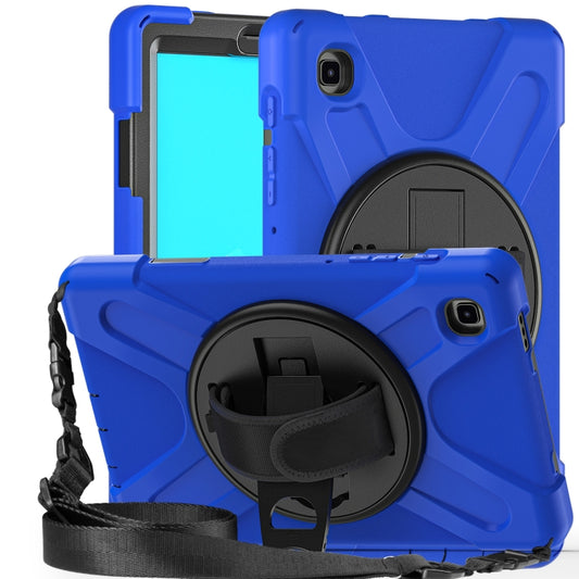 For Samsung Galaxy Tab A7 Lite T220 / T225 Silicone + PC Protective Case with Holder & Shoulder Strap(Blue) - Tab A7 Lite T220 / T225 by buy2fix | Online Shopping UK | buy2fix