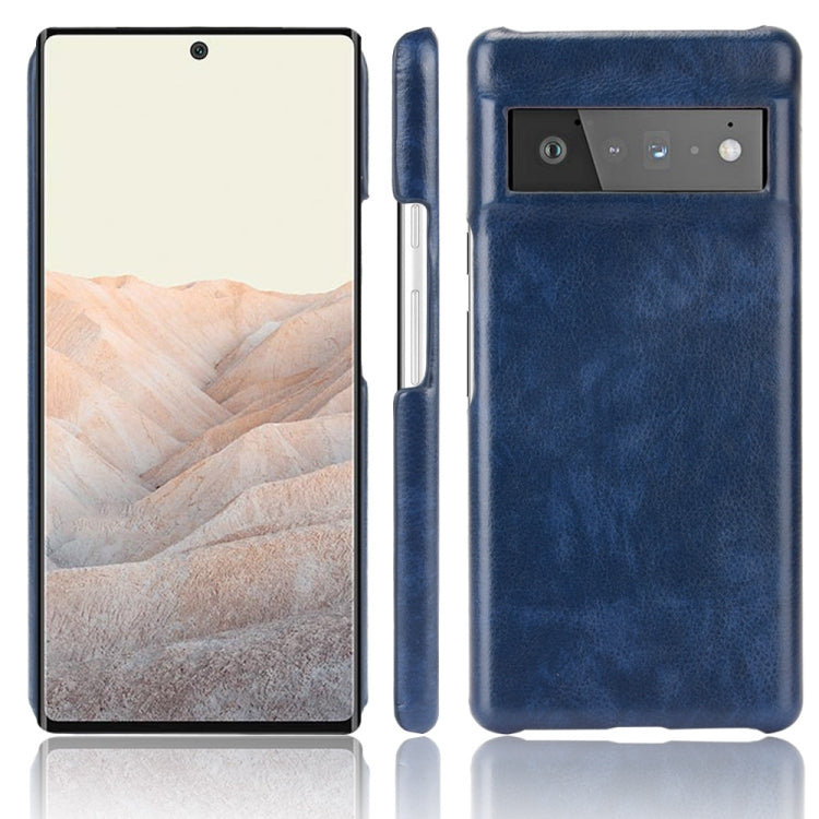 For Google Pixel 6 Pro Shockproof Litchi Texture PC + PU Case(Blue) - Google Cases by buy2fix | Online Shopping UK | buy2fix