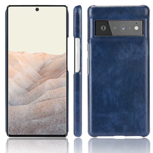 For Google Pixel 6 Pro Shockproof Litchi Texture PC + PU Case(Blue) - Google Cases by buy2fix | Online Shopping UK | buy2fix