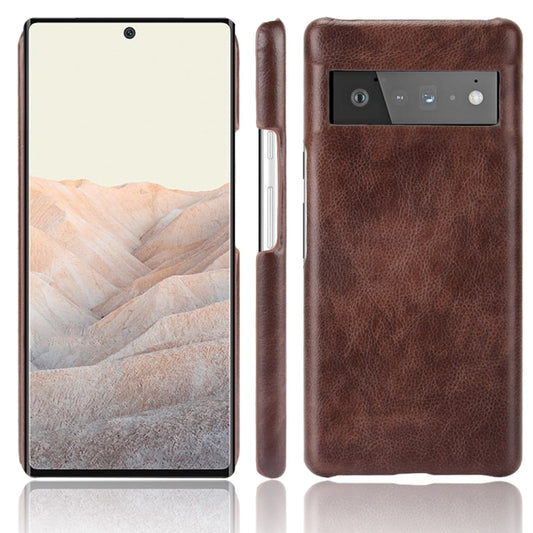 For Google Pixel 6 Pro Shockproof Litchi Texture PC + PU Case(Brown) - Google Cases by buy2fix | Online Shopping UK | buy2fix