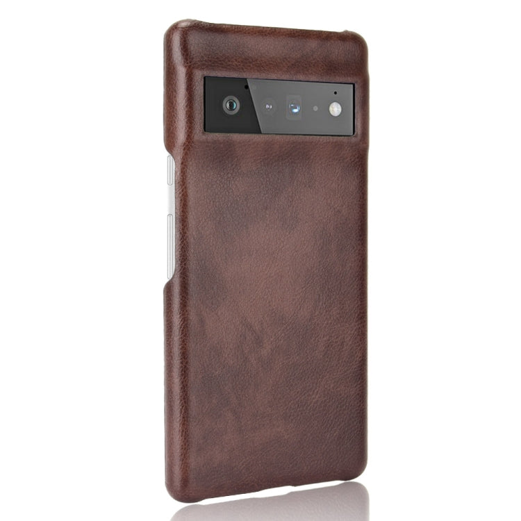 For Google Pixel 6 Pro Shockproof Litchi Texture PC + PU Case(Brown) - Google Cases by buy2fix | Online Shopping UK | buy2fix