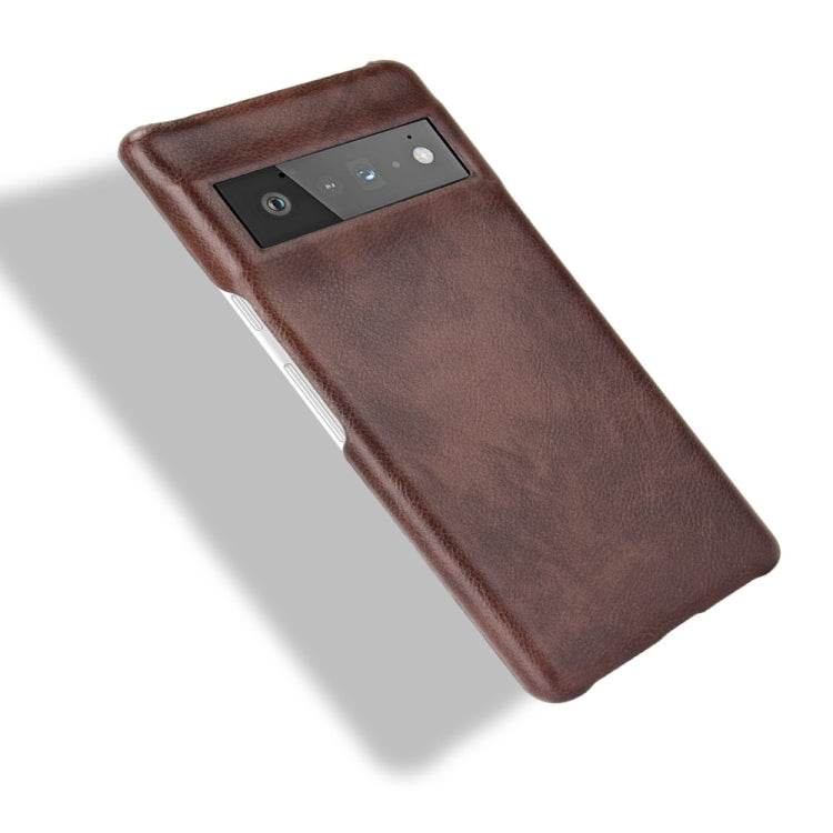 For Google Pixel 6 Pro Shockproof Litchi Texture PC + PU Case(Brown) - Google Cases by buy2fix | Online Shopping UK | buy2fix