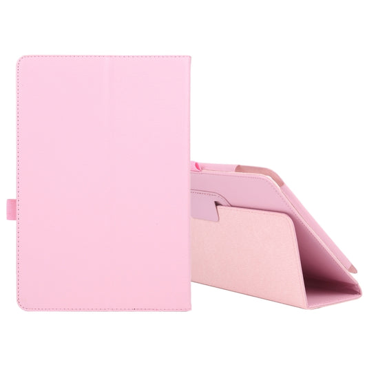 For Amazon Fire HD 10 2021 Litchi Texture Solid Color Horizontal Flip Leather Case with Holder & Pen Slot(Pink) - Amazon by buy2fix | Online Shopping UK | buy2fix