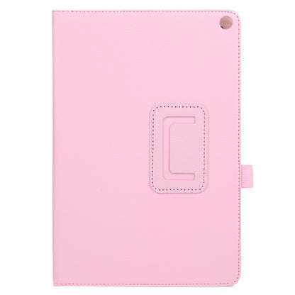 For Amazon Fire HD 10 2021 Litchi Texture Solid Color Horizontal Flip Leather Case with Holder & Pen Slot(Pink) - Amazon by buy2fix | Online Shopping UK | buy2fix