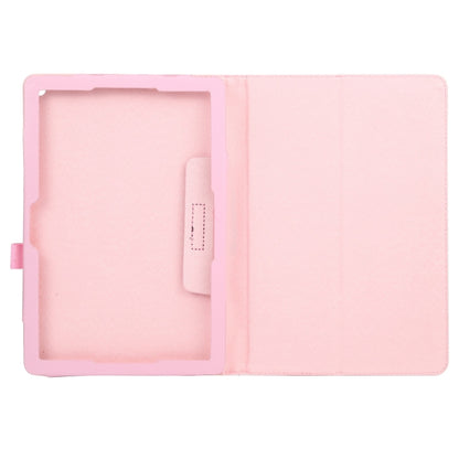 For Amazon Fire HD 10 2021 Litchi Texture Solid Color Horizontal Flip Leather Case with Holder & Pen Slot(Pink) - Amazon by buy2fix | Online Shopping UK | buy2fix