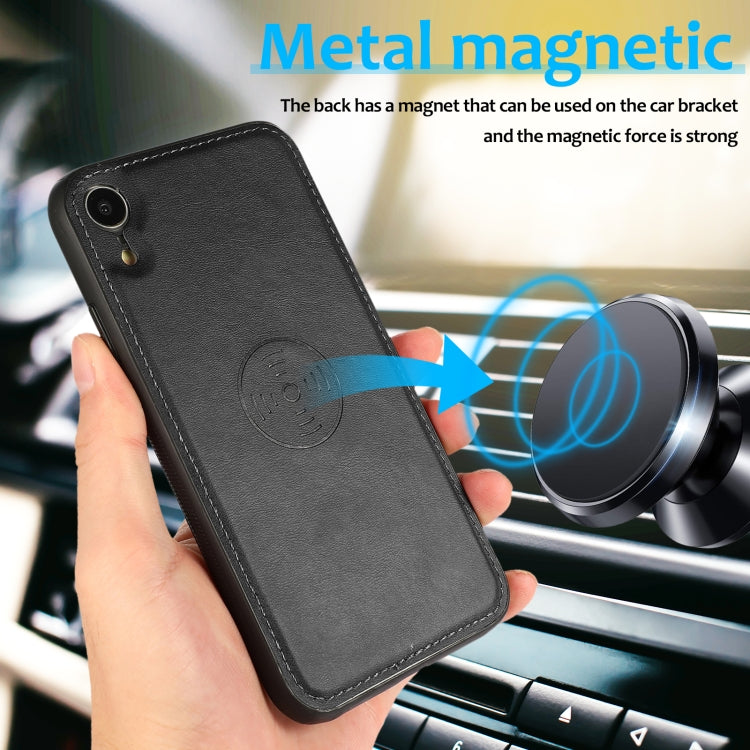 For iPhone XR Calf Texture 2 in 1 Detachable Magnetic Back Cover Horizontal Flip Leather Case with Holder & Card Slots & Wallet & Photo Frame(Black) - More iPhone Cases by buy2fix | Online Shopping UK | buy2fix