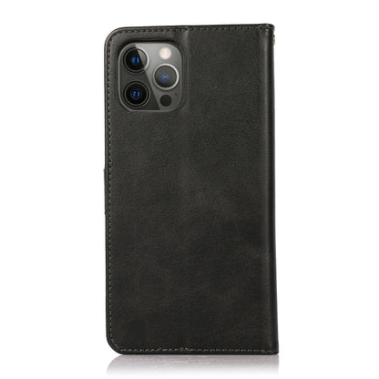 For iPhone 12 Pro Max Calf Texture 2 in 1 Detachable Magnetic Back Cover Horizontal Flip Leather Case with Holder & Card Slots & Wallet & Photo Frame(Black) - iPhone 12 Pro Max Cases by buy2fix | Online Shopping UK | buy2fix
