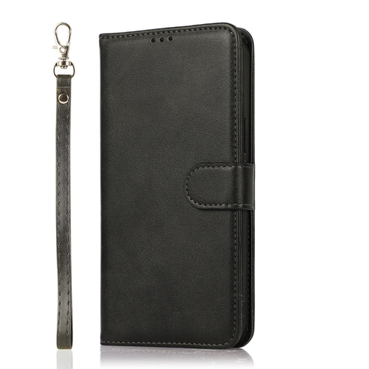 For iPhone SE 2022 / SE 2020 / 8 / 7 Calf Texture 2 in 1 Detachable Magnetic Back Cover Horizontal Flip Leather Case with Holder & Card Slots & Wallet & Photo Frame(Black) - iPhone SE 2022 / 2020 / 8 / 7 Cases by buy2fix | Online Shopping UK | buy2fix