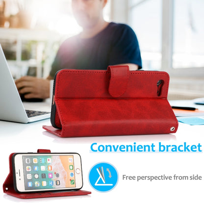 For iPhone SE 2022 / SE 2020 / 8 / 7 Calf Texture 2 in 1 Detachable Magnetic Back Cover Horizontal Flip Leather Case with Holder & Card Slots & Wallet & Photo Frame(Red) - iPhone SE 2022 / 2020 / 8 / 7 Cases by buy2fix | Online Shopping UK | buy2fix