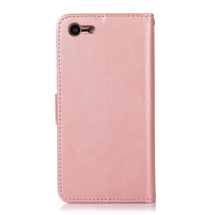 For iPhone SE 2022 / SE 2020 / 8 / 7 Calf Texture 2 in 1 Detachable Magnetic Back Cover Horizontal Flip Leather Case with Holder & Card Slots & Wallet & Photo Frame(Rose Gold) - iPhone SE 2022 / 2020 / 8 / 7 Cases by buy2fix | Online Shopping UK | buy2fix