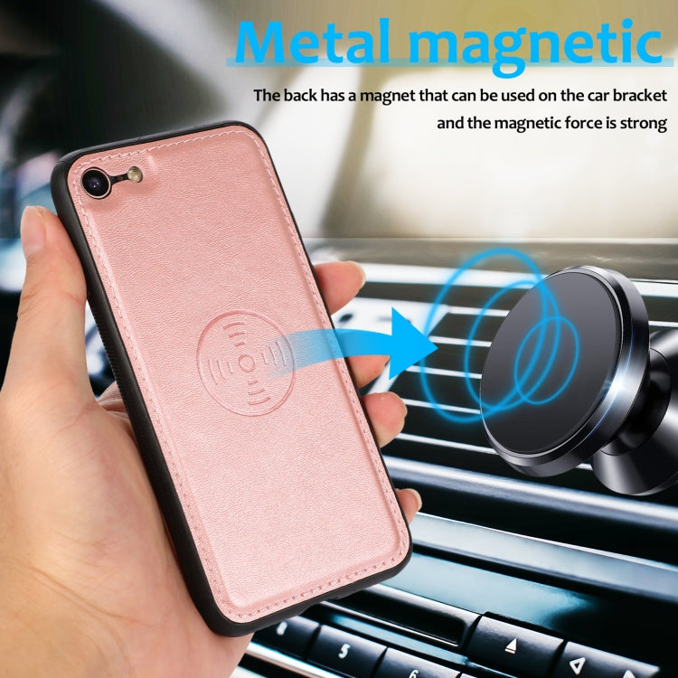 For iPhone SE 2022 / SE 2020 / 8 / 7 Calf Texture 2 in 1 Detachable Magnetic Back Cover Horizontal Flip Leather Case with Holder & Card Slots & Wallet & Photo Frame(Rose Gold) - iPhone SE 2022 / 2020 / 8 / 7 Cases by buy2fix | Online Shopping UK | buy2fix