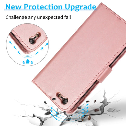 For iPhone SE 2022 / SE 2020 / 8 / 7 Calf Texture 2 in 1 Detachable Magnetic Back Cover Horizontal Flip Leather Case with Holder & Card Slots & Wallet & Photo Frame(Rose Gold) - iPhone SE 2022 / 2020 / 8 / 7 Cases by buy2fix | Online Shopping UK | buy2fix