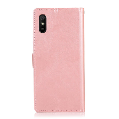 For Xiaomi Redmi 9A Calf Texture 2 in 1 Detachable Magnetic Back Cover Horizontal Flip Leather Case with Holder & Card Slots & Wallet & Photo Frame(Rose Gold) - Xiaomi Cases by buy2fix | Online Shopping UK | buy2fix