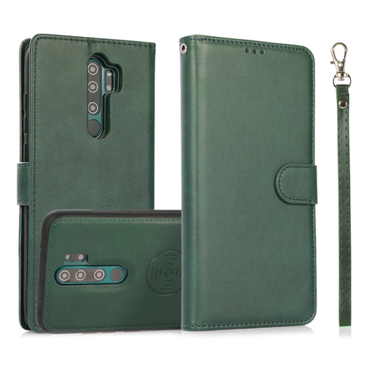 For Xiaomi Redmi Note 8 Pro Calf Texture 2 in 1 Detachable Magnetic Back Cover Horizontal Flip Leather Case with Holder & Card Slots & Wallet & Photo Frame (Green) - Xiaomi Cases by buy2fix | Online Shopping UK | buy2fix