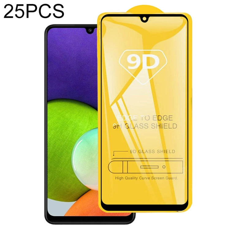 For Samsung Galaxy A22 4G 25 PCS 9D Full Glue Full Screen Tempered Glass Film - Galaxy Tempered Glass by buy2fix | Online Shopping UK | buy2fix