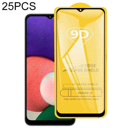 For Samsung Galaxy A22 5G  25 PCS 9D Full Glue Full Screen Tempered Glass Film - Galaxy Tempered Glass by buy2fix | Online Shopping UK | buy2fix