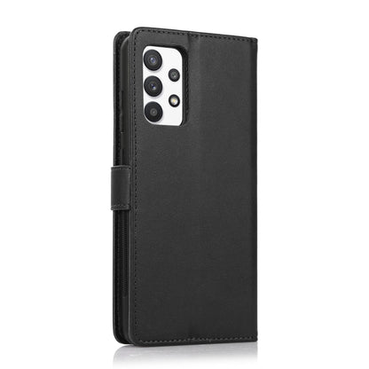 For Samsung Galaxy A32 Calf Texture 2 in 1 Detachable Magnetic Back Cover Horizontal Flip Leather Case with Holder & Card Slots & Wallet & Photo Frame(Black) by buy2fix