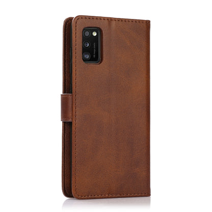 For Samsung Galaxy A41 Calf Texture 2 in 1 Detachable Magnetic Back Cover Horizontal Flip Leather Case with Holder & Card Slots & Wallet & Photo Frame(Brown) by buy2fix