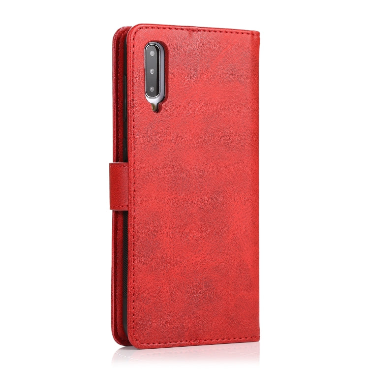 For Samsung Galaxy A50 Calf Texture 2 in 1 Detachable Magnetic Back Cover Horizontal Flip Leather Case with Holder & Card Slots & Wallet & Photo Frame(Red) by buy2fix