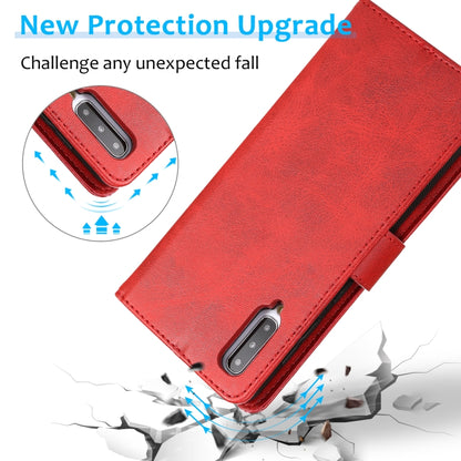 For Samsung Galaxy A50 Calf Texture 2 in 1 Detachable Magnetic Back Cover Horizontal Flip Leather Case with Holder & Card Slots & Wallet & Photo Frame(Red) by buy2fix