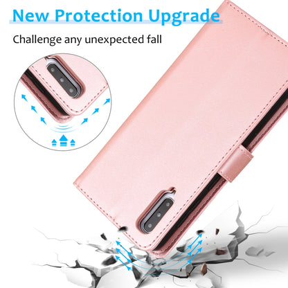 For Samsung Galaxy A50 Calf Texture 2 in 1 Detachable Magnetic Back Cover Horizontal Flip Leather Case with Holder & Card Slots & Wallet & Photo Frame(Rose Gold) by buy2fix