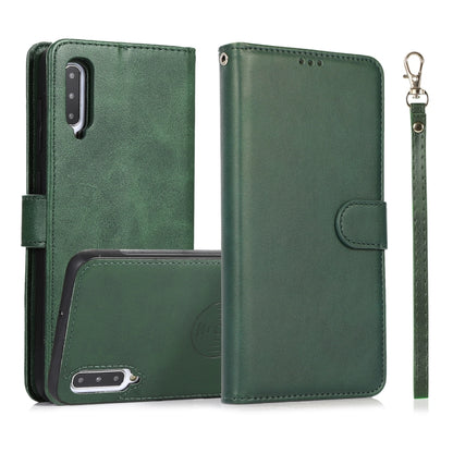 For Samsung Galaxy A50 Calf Texture 2 in 1 Detachable Magnetic Back Cover Horizontal Flip Leather Case with Holder & Card Slots & Wallet & Photo Frame(Green) by buy2fix