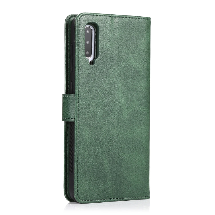 For Samsung Galaxy A50 Calf Texture 2 in 1 Detachable Magnetic Back Cover Horizontal Flip Leather Case with Holder & Card Slots & Wallet & Photo Frame(Green) by buy2fix