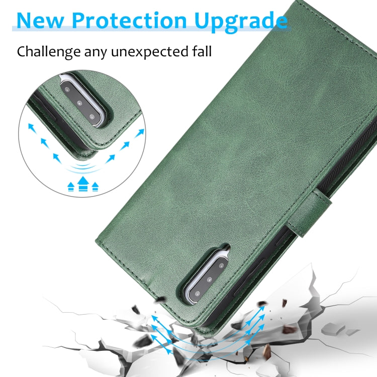 For Samsung Galaxy A50 Calf Texture 2 in 1 Detachable Magnetic Back Cover Horizontal Flip Leather Case with Holder & Card Slots & Wallet & Photo Frame(Green) by buy2fix