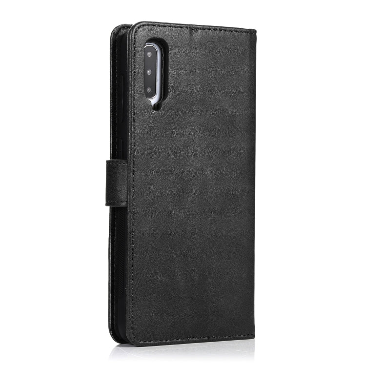 For Samsung Galaxy A50 Calf Texture 2 in 1 Detachable Magnetic Back Cover Horizontal Flip Leather Case with Holder & Card Slots & Wallet & Photo Frame(Black) by buy2fix