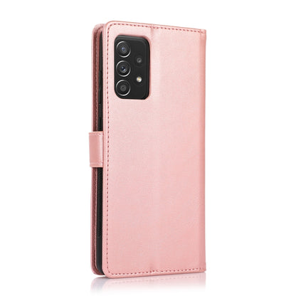 For Samsung Galaxy A52 5G / 4G Calf Texture 2 in 1 Detachable Magnetic Back Cover Horizontal Flip Leather Case with Holder & Card Slots & Wallet & Photo Frame(Rose Gold) by buy2fix