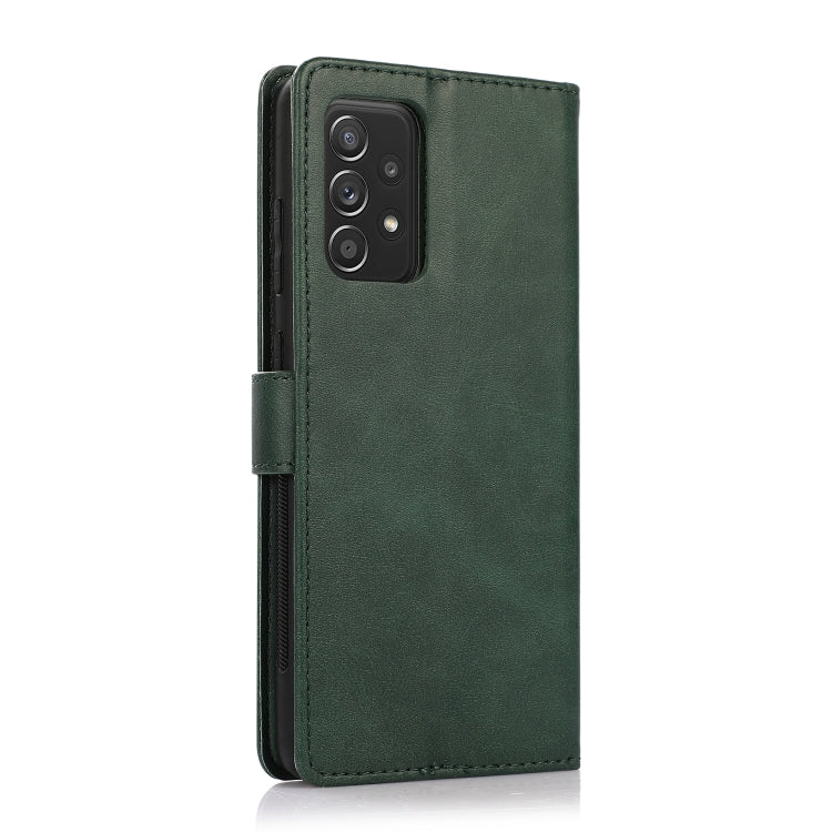 For Samsung Galaxy A52 5G / 4G Calf Texture 2 in 1 Detachable Magnetic Back Cover Horizontal Flip Leather Case with Holder & Card Slots & Wallet & Photo Frame(Green) by buy2fix