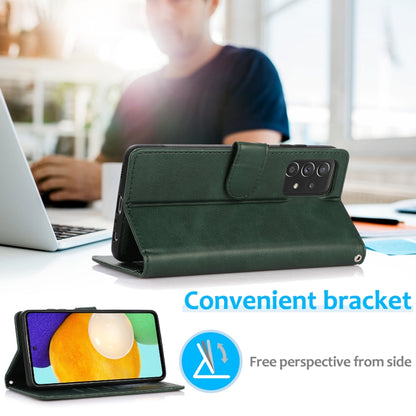 For Samsung Galaxy A52 5G / 4G Calf Texture 2 in 1 Detachable Magnetic Back Cover Horizontal Flip Leather Case with Holder & Card Slots & Wallet & Photo Frame(Green) by buy2fix