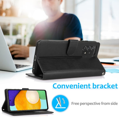 For Samsung Galaxy A52 5G / 4G Calf Texture 2 in 1 Detachable Magnetic Back Cover Horizontal Flip Leather Case with Holder & Card Slots & Wallet & Photo Frame(Black) by buy2fix