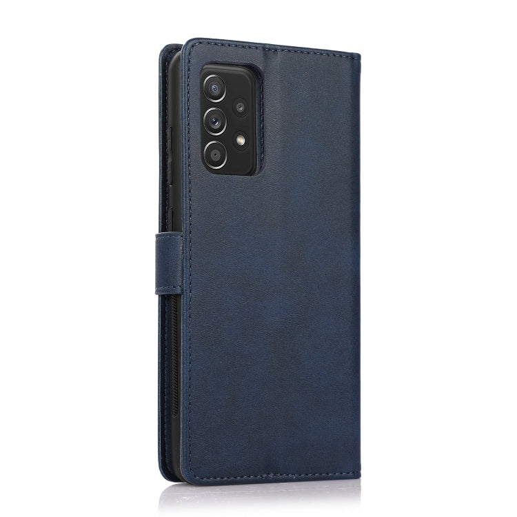 For Samsung Galaxy A52 5G / 4G Calf Texture 2 in 1 Detachable Magnetic Back Cover Horizontal Flip Leather Case with Holder & Card Slots & Wallet & Photo Frame(Blue) by buy2fix